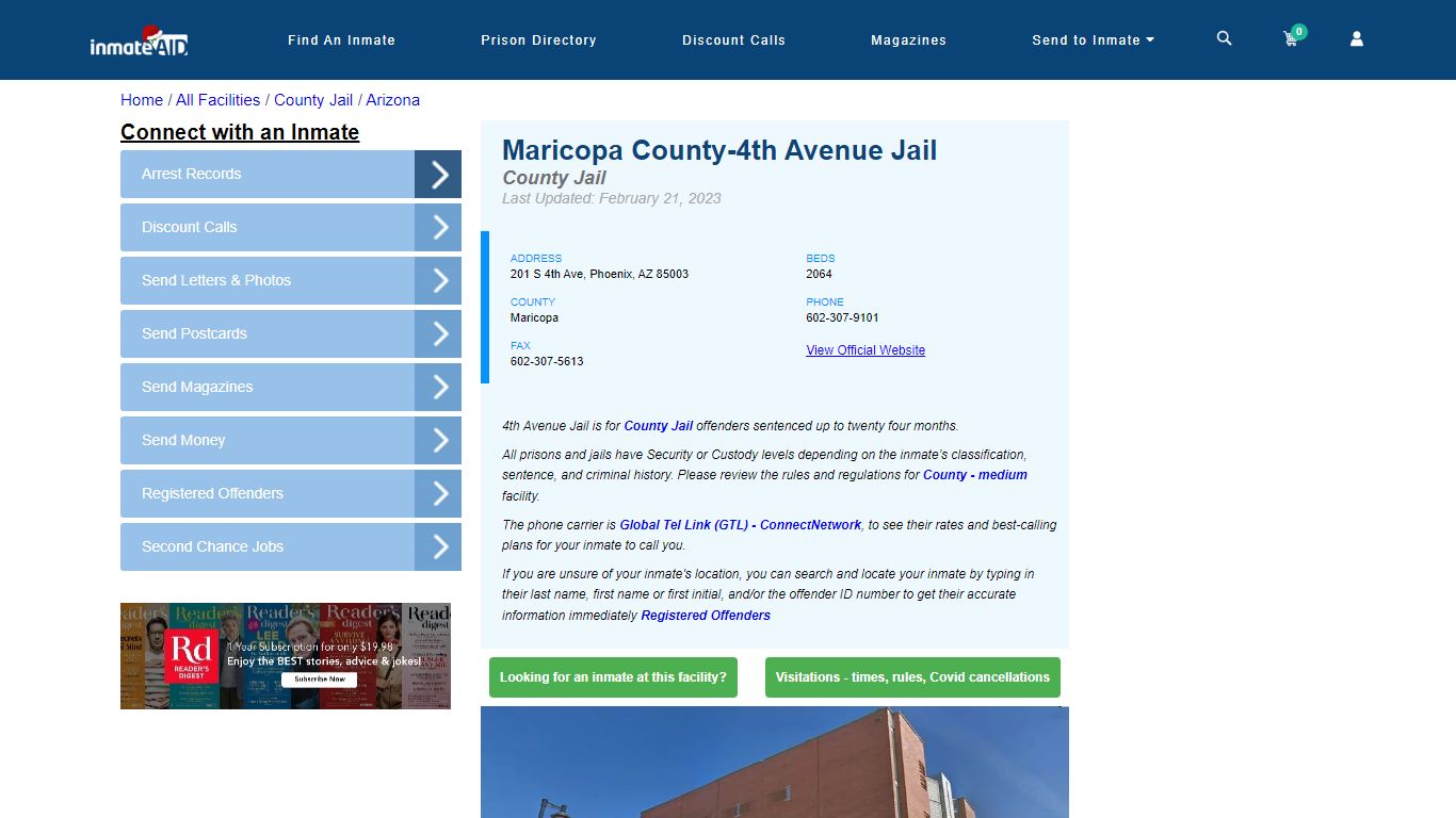 Maricopa County-4th Avenue Jail - Inmate Locator - Phoenix, AZ