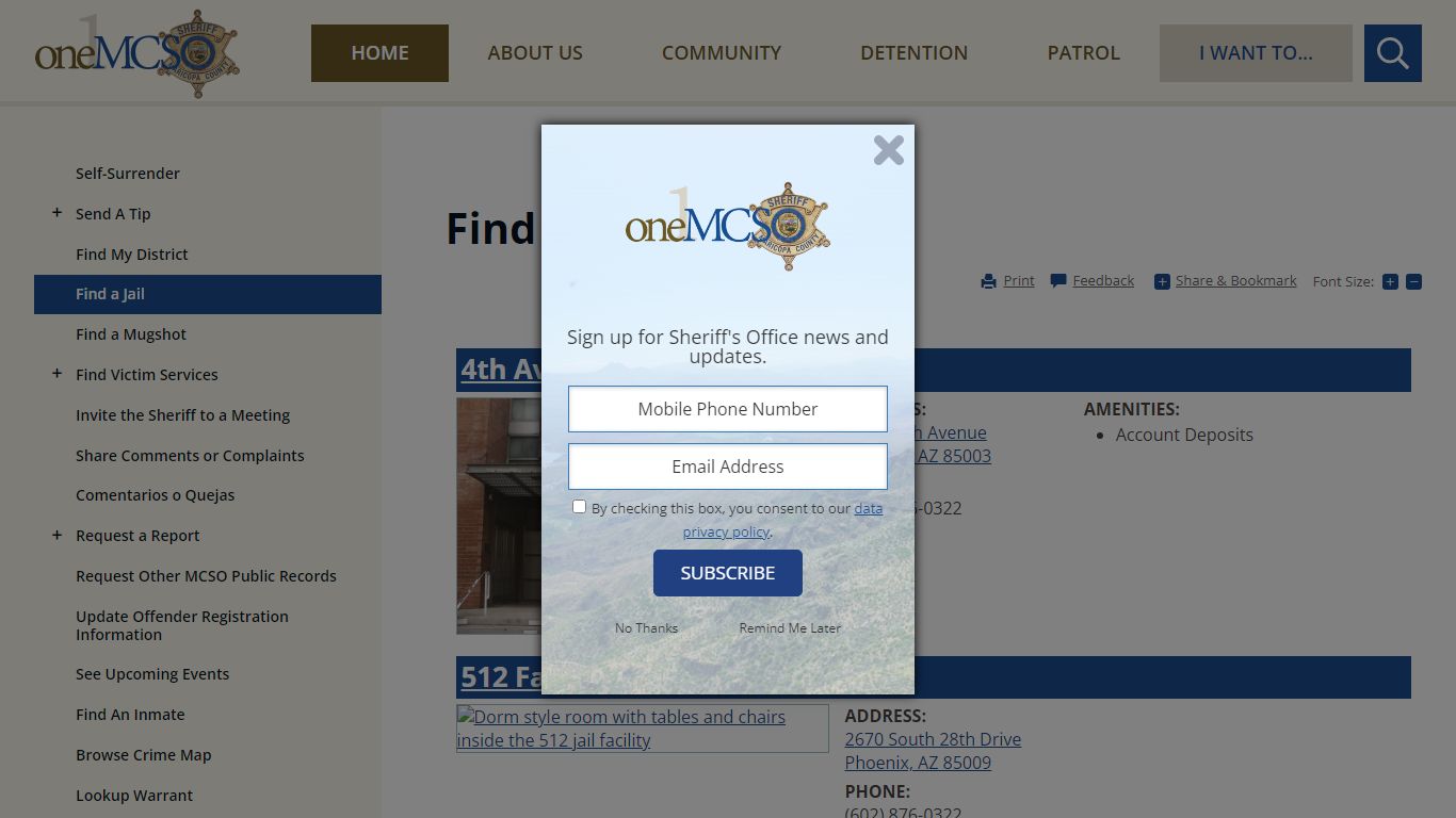 Find a Jail | Maricopa County Sheriff's Office